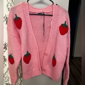 FashionNova Strawberry Cardigan